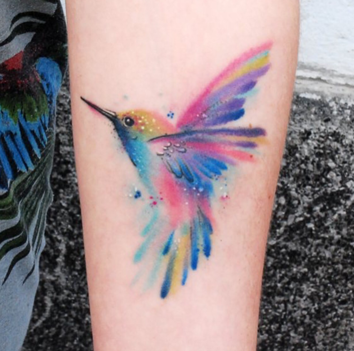 Vibrant Watercolor Hummingbird Tattoo Design Inspiration Health Care