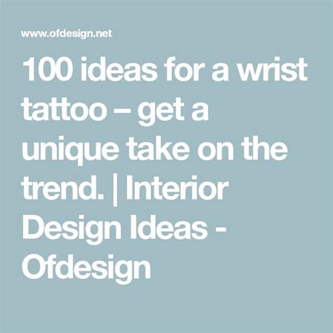 100 Ideas For A Wrist Tattoo Get A Unique Take On The Trend Ofdesign