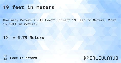 19 Feet In Meters Calculatio