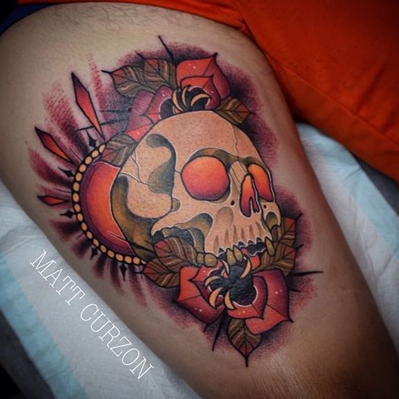 22 Neo Trad Skull Tattoo Rebbeccadolton