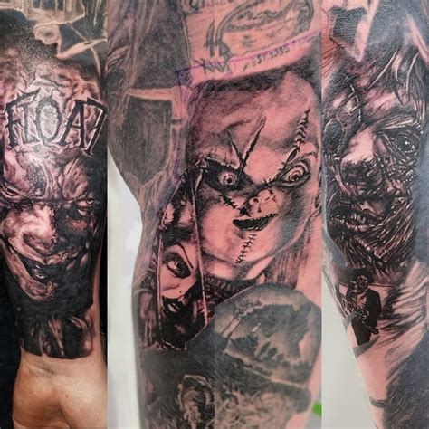 24 Horror Leg Sleeve Ideas Horror Tattoo Movie Tattoos Sleeve Tattoos