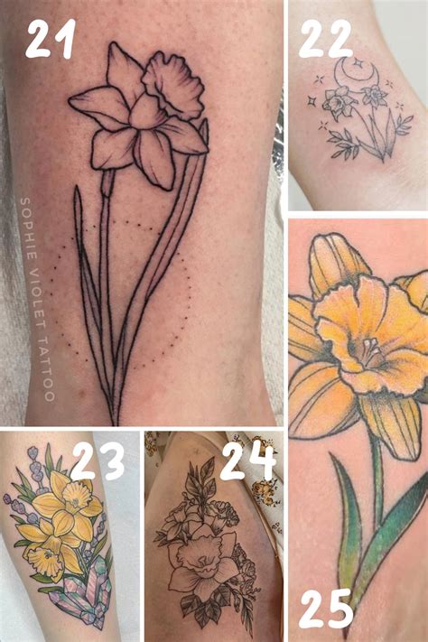 25 March Birth Flower Tattoos Daffodils Tattoo Glee