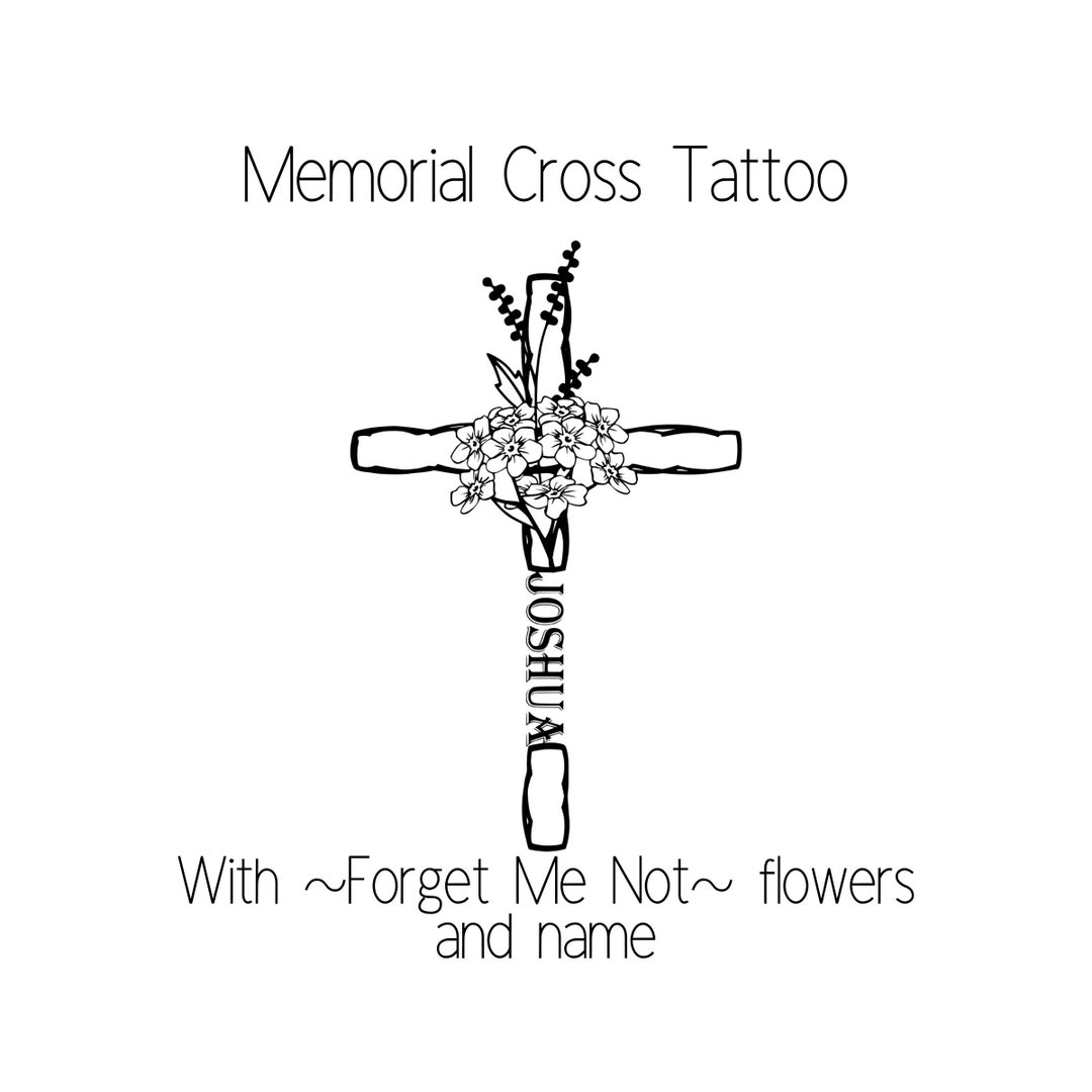 3D Wording Cross Tattoo Design