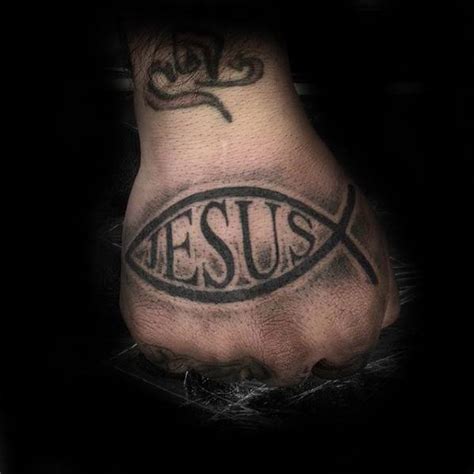 40 Ichthus Tattoo Designs For Men Jesus Fish Ink Ideas