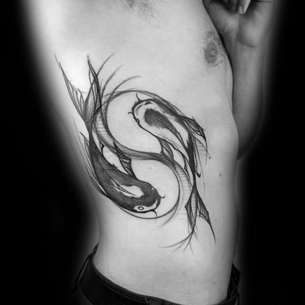 40 Yin Yang Koi Fish Tattoos For Men Cosmic Force Ink Ideas