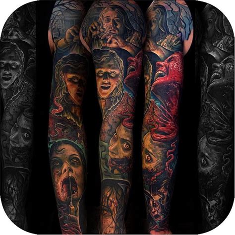 45 Amazing Horror Tattoo Sleeve Ideas Image Ideas