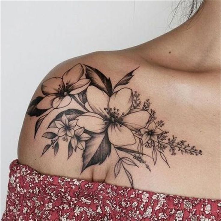 50 Gorgeous And Exclusive Shoulder Floral Tattoo Designs You Dream To