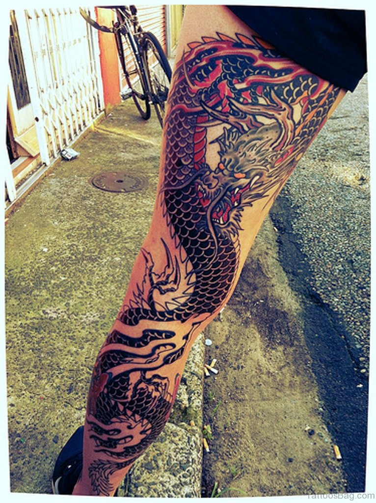 50 Nice Looking Dragon Tattoos For Leg Tattoo Designs Tattoosbag Com