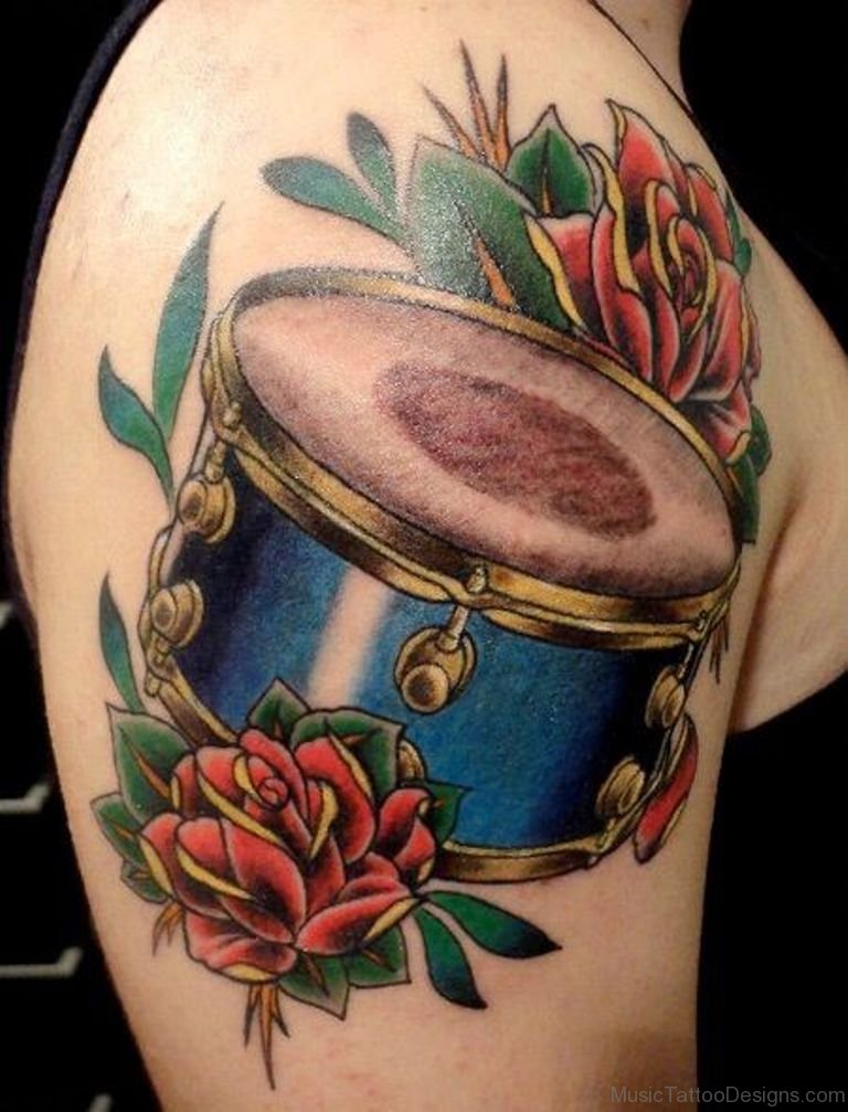 50 Nice Music Drum Tattoos