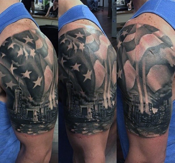 60 New York Skyline Tattoo Designs For Men Big Apple Ink Ideas