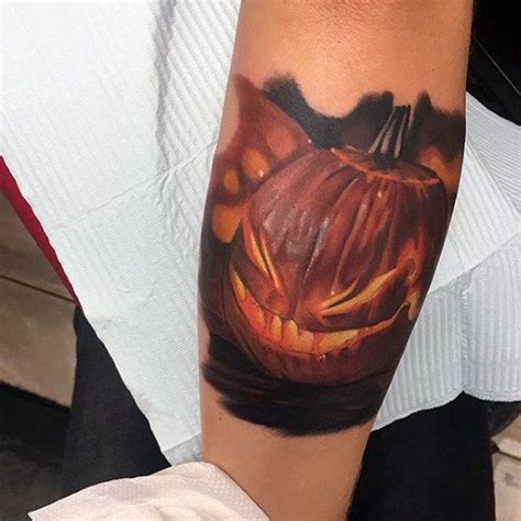 60 Pumpkin Tattoos For Men Jack O Lantern Design Ideas