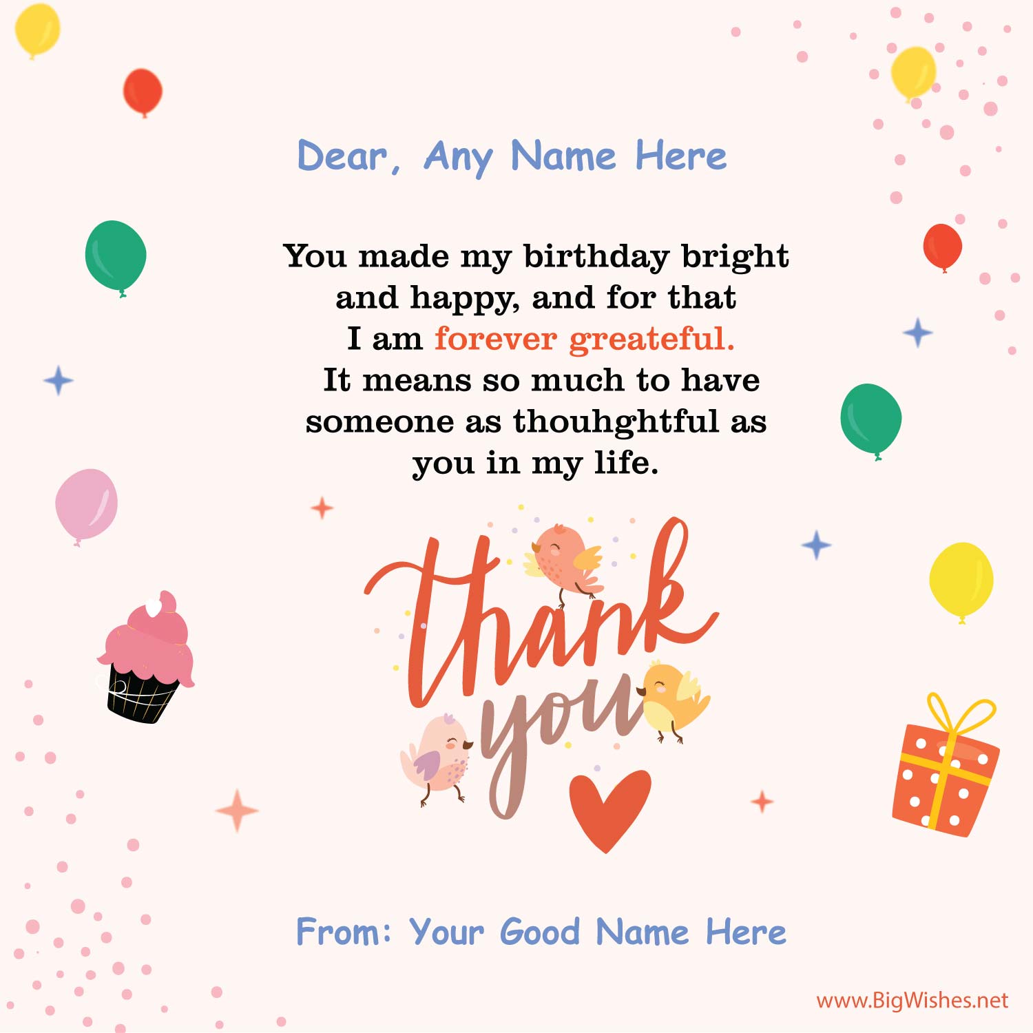 60 Thank You Messages For Birthday Wishes Bdymsg