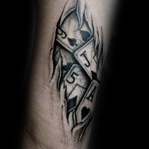 87 Playing Card Tattoos For Men 2023 Inspiration Guide