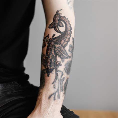 A Man With A Dragon Tattoo On His Arm