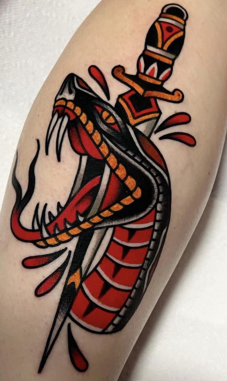 5 Types of American Traditional Snake Tattoos