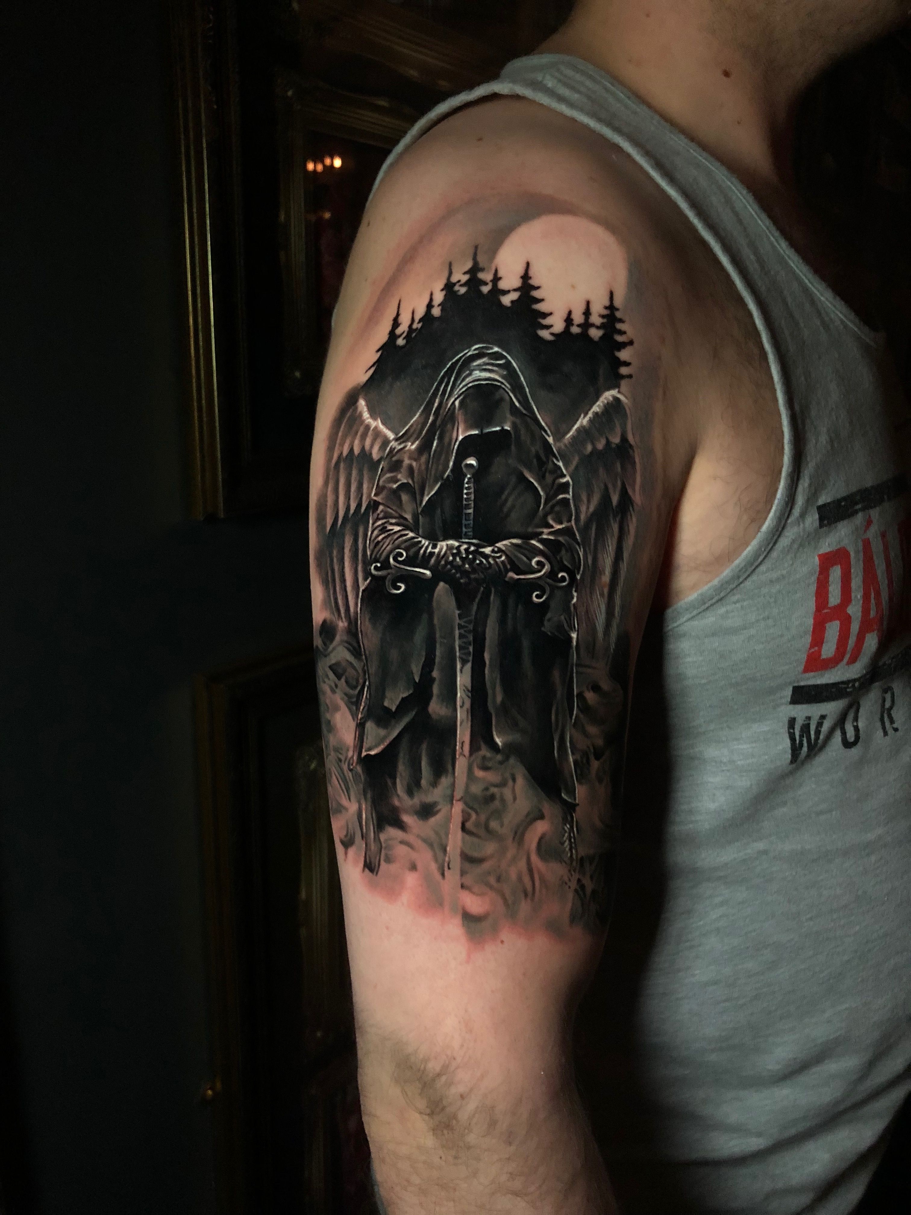 Angel Of Death Back Tattoo