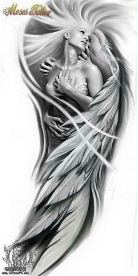 7 Inspiring Angel Sleeve Tattoo Designs