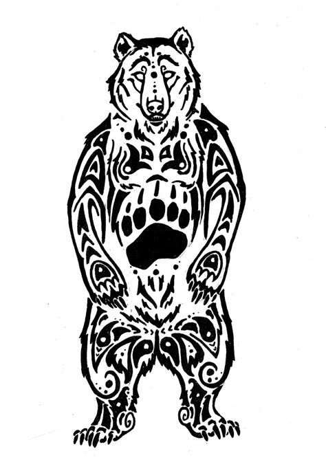 10 Bear Tribal Tattoo Designs for Men