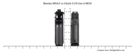 Beretta M9a3 Vs Glock G19 Gen 4 Mos Size Comparison Handgun Hero