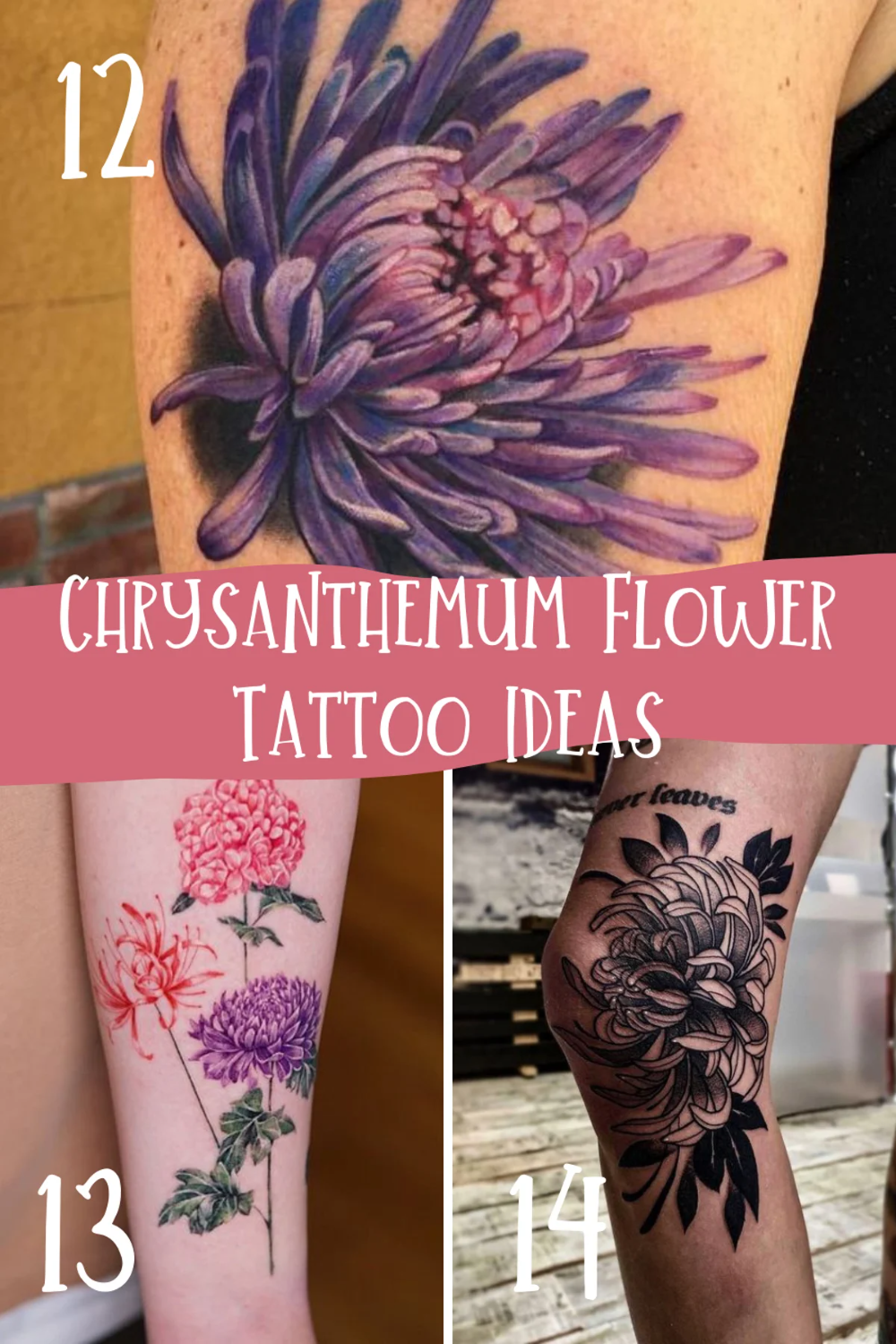 November Birth Flower Tattoos: Chrysanthemum Designs