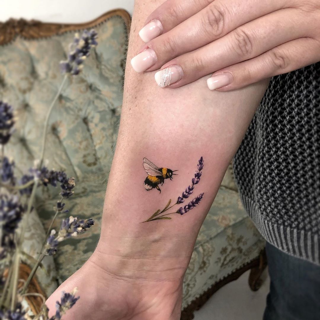 Bumble Bee Bee Tattoo Lavender Tattoo Bumble Bee Tattoo