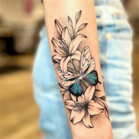 Butterfly and Lily Tattoo Designs Inspiration and Meaning