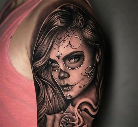 7 Candy Skull Woman Tattoo Ideas