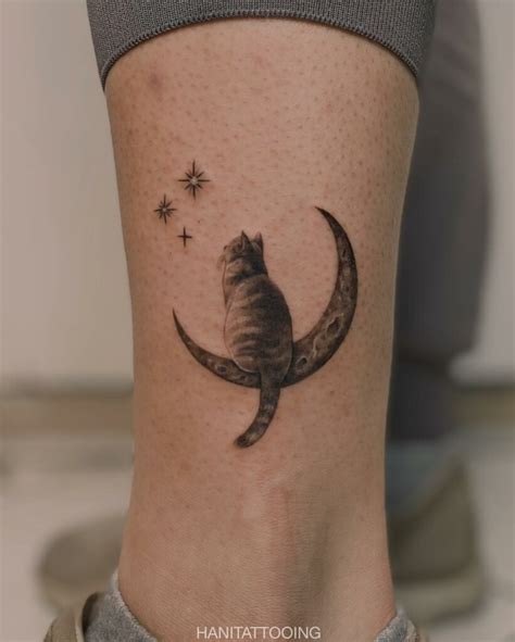 Cat and Moon Tattoo: Symbolism and Design Inspiration