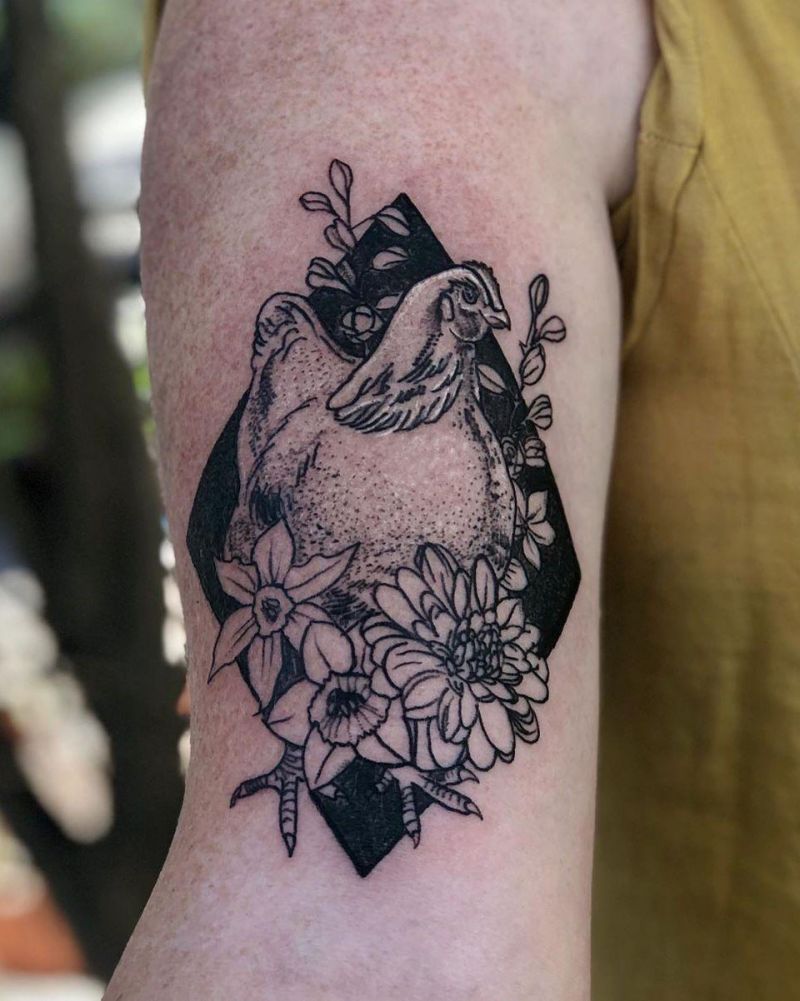 20 Unique Chicken Tattoos Designs