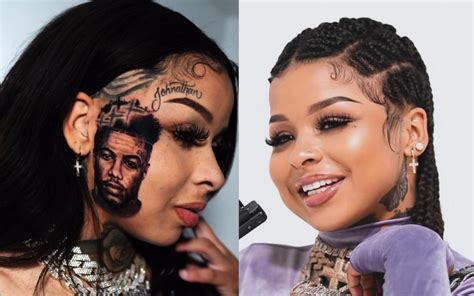 Chrisean Rock Tattoos Blueface On Her Face Chriseanrock Tattoo