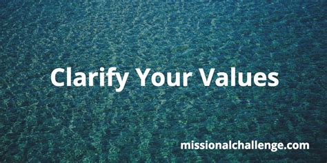 Clarify Your Values Missional Challenge