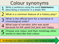 Colour Synonyms Lesson Teaching Resources