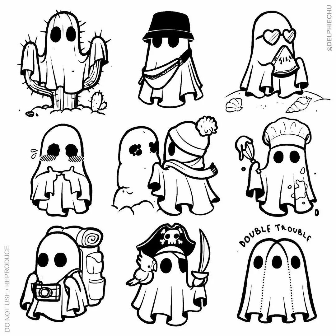 Cute Little Ghost Tattoos Designs and Meaning