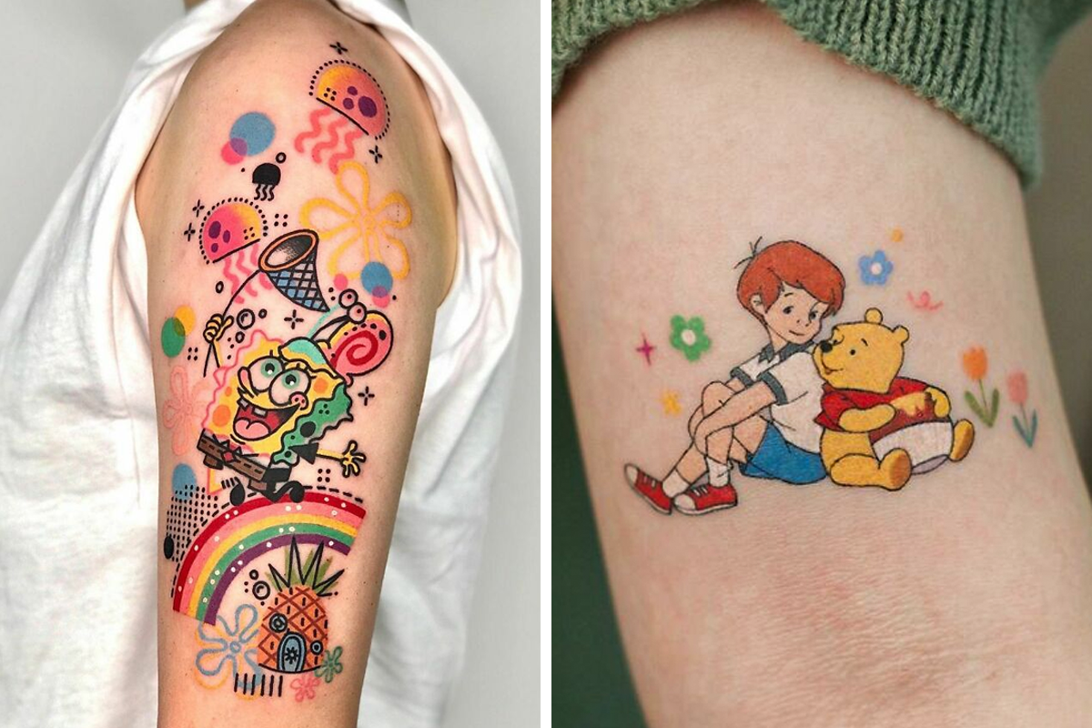 Cute SpongeBob Tattoos: Bikini Bottom Designs