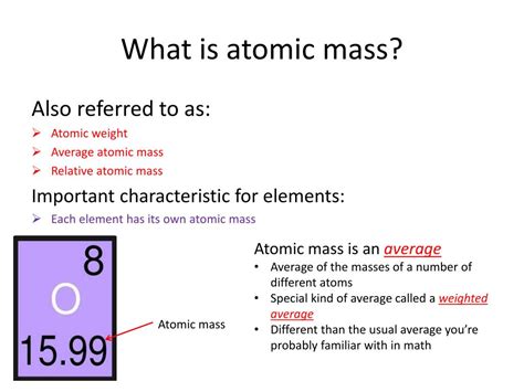 Definition Of Relative Atomic Mass Atomic Mass Unit Formula And