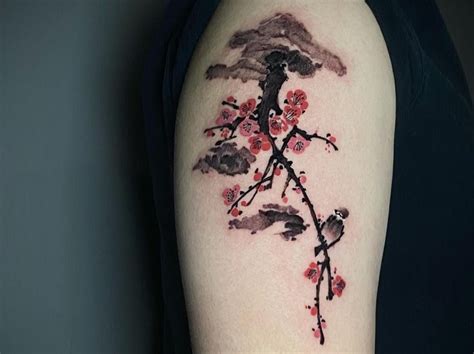 Discover More Than 83 Red Cherry Blossom Tattoo Best In Cdgdbentre