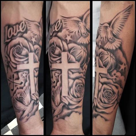 Dove And Cross Tattoo Designs