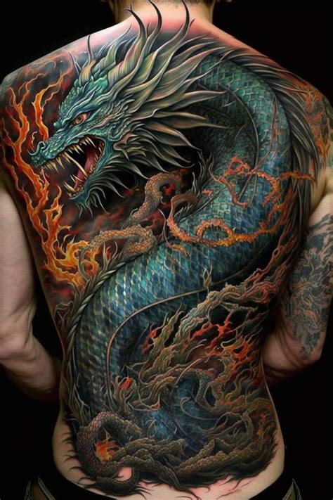 Dragon Full Back Tattoo