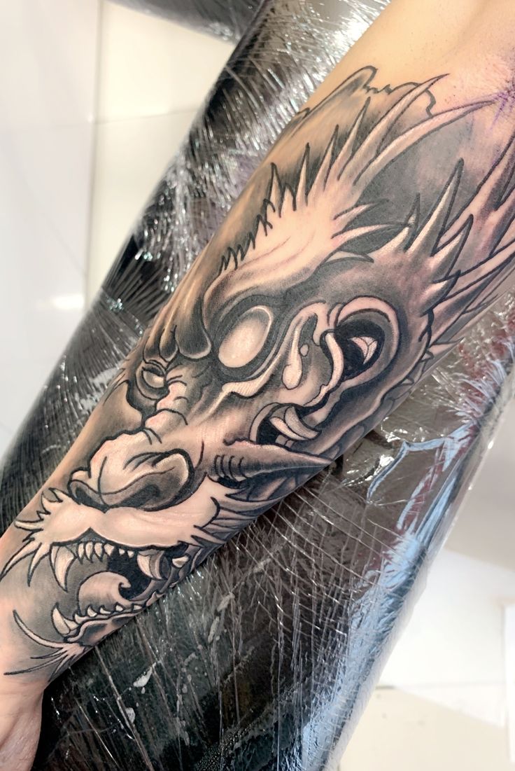 Dragon Head Tattoo By Colin Woolford Dragon Head Tattoo Koi Tattoo