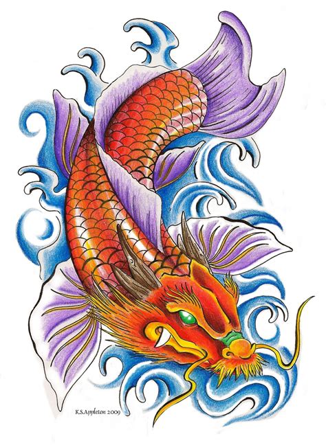 5 Meaningful Dragon with Koi Fish Tattoo Designs