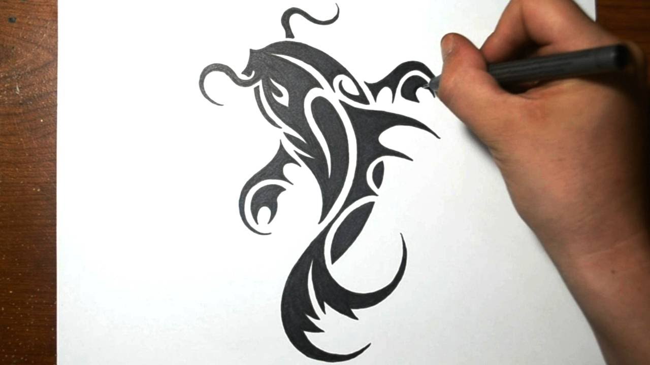 Draw Simple Tribal Tattoo Design Easily Easy Tribal Tattoo Youtube