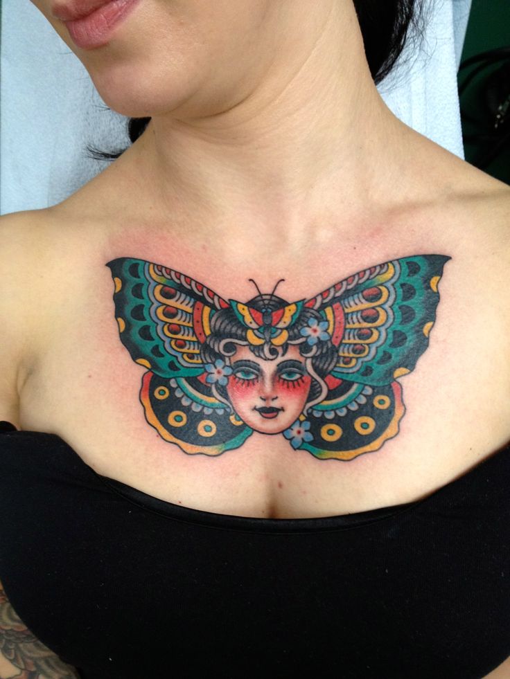 10 Beautiful Female Chest Tattoo Ideas