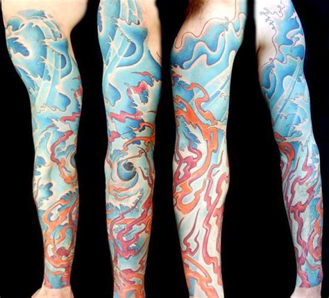 Fire And Water Inspired Sleeve By Fabrizio Divari Tattoonow