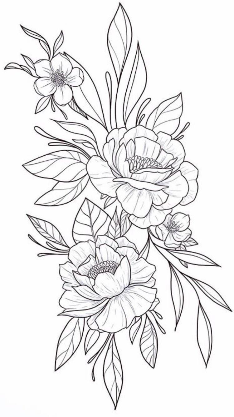 Flower Outline Tattoo Designs for Women and Meaning