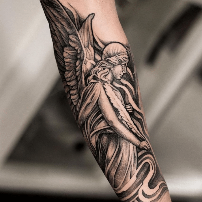 Forearm Angel Tattoos For Men