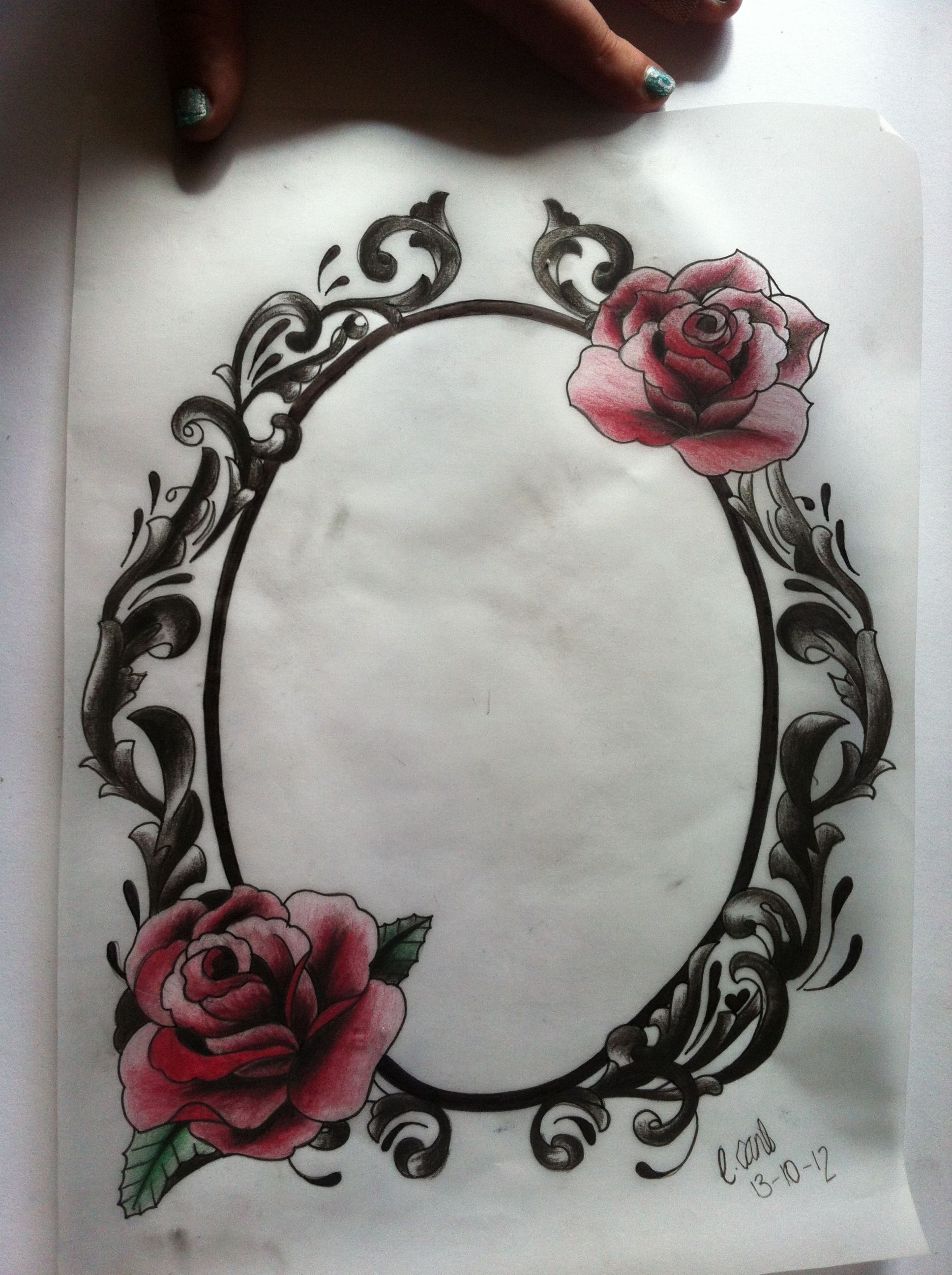 Framed Tattoo Mirror Tattoos Vintage Frame Tattoo