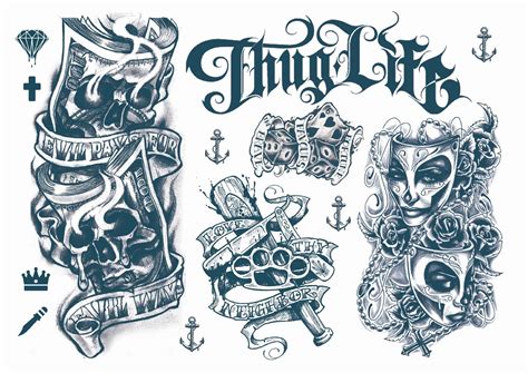 Gangster Neck Tattoo Designs Drawings