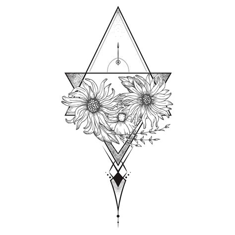 7 Geometric Flower Tattoo Designs You'll Love