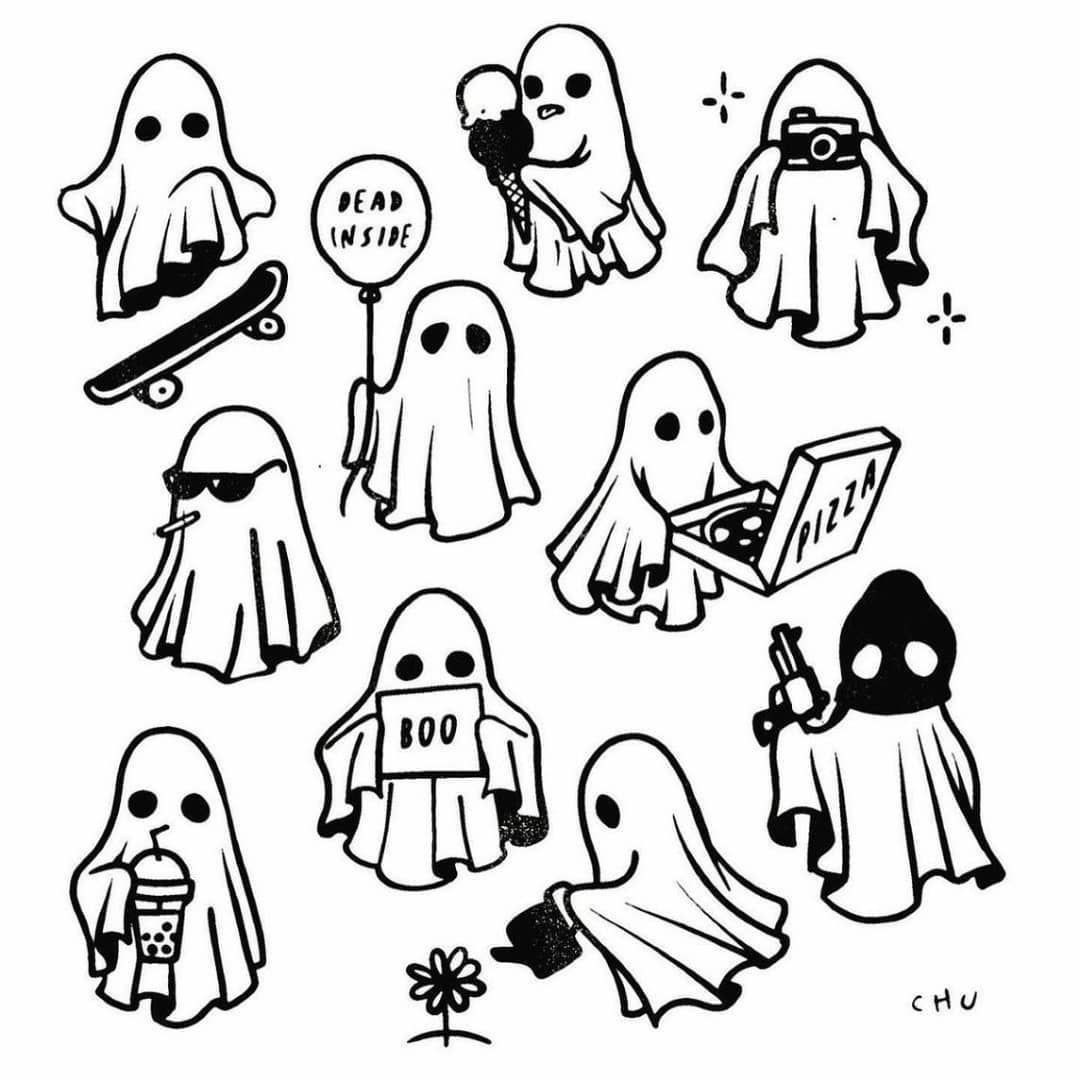 Ghost Tattoo Flash Ghost Tattoo Spooky Tattoos Tattoo Design Drawings