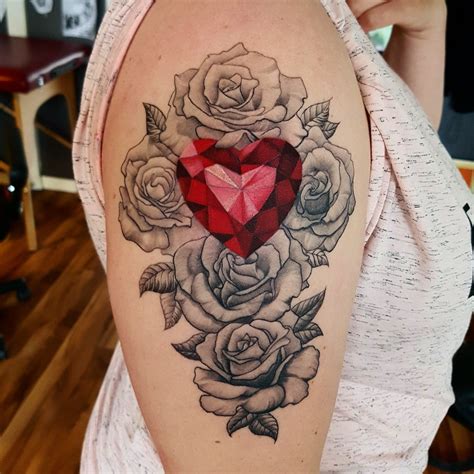 Heart Rose Tattoo Designs for Eternal Love Symbolism